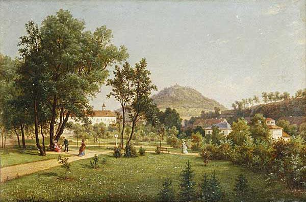Ernst Gustav Doerell A View of the Doubravka from the Teplice Chateau Park oil painting image